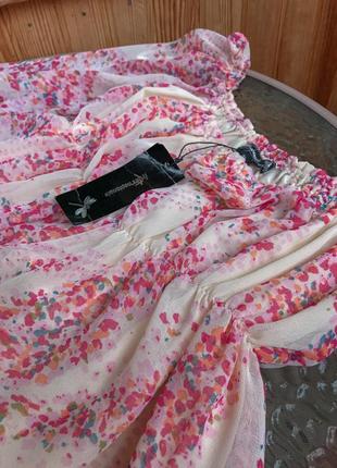 Сукня з рюшами та зі спущеними рукавами5 фото