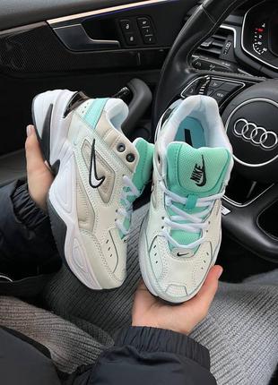 💚🌺☘️nike m2k tekno essential beige mint🌺☘️🍁кросівки жіночі найк м2к, кроссовки найк женские весна-осень