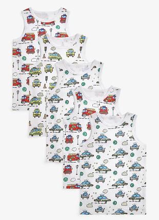 Набор маек на мальчика с транспортом, машинками