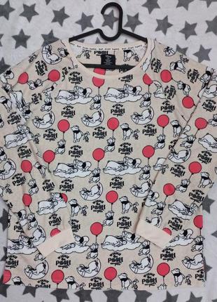 Красива велюрова жіноча піжамна кофта вінні пух для дому та сну disney розмір 10-12 (євр.38-40)