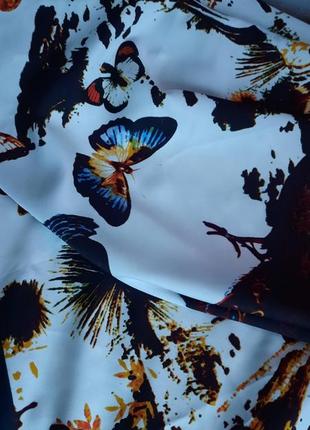 Большой платок с птицами и бабочками6 фото
