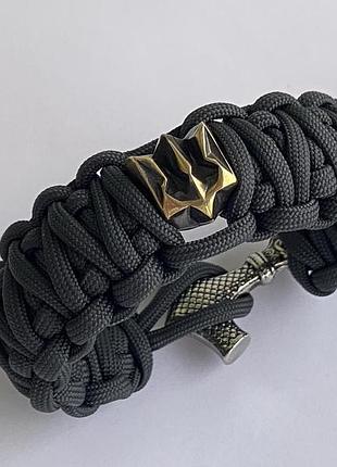 Браслет із молотам тора та гербом україни з паракорду плетіння королівська кора під замовлення + брелок у подарунок