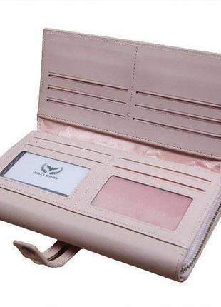 Женский кошелек клатч 1001 розовый wallerry3 фото