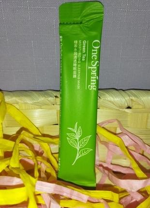 Нічна маска для обличчя onespring green tea moisturizing з екстрактом чайного дерева
