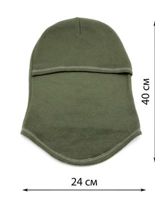 Теплая балаклава с тонкого флиса мужская зеленая военная камуфляжная, подшлемник хаки...