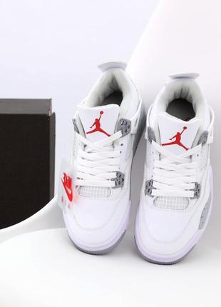 Женские кроссовки nike air jordan 4 retro white grey 36-37-38-39-40-414 фото