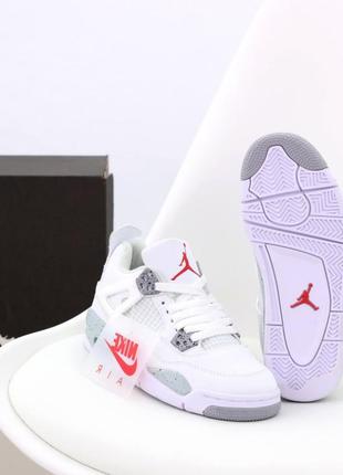 Женские кроссовки nike air jordan 4 retro white grey 36-37-38-39-40-418 фото