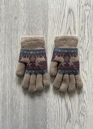 Крутые теплые на михе варежки зимние на 4-6 лет