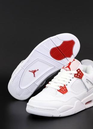 Женские кроссовки nike air jordan 4 retro white red 36-37-38-40