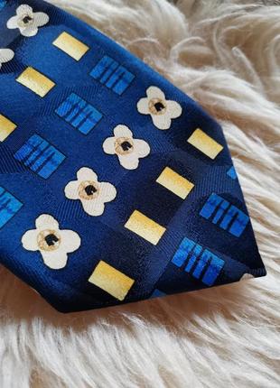 Галстук винтаж вінтажна краватка жовто-блакитна9 фото