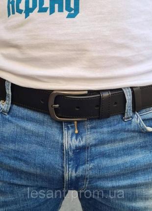 Ремень мужской кожаный под джинсы соиный (7846)5 фото
