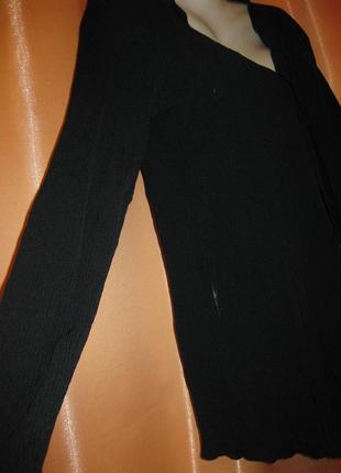 Нарядная черная накидка кофта свитер кардиган roman км1440 большой размер, длинный рукав, в рубчик2 фото