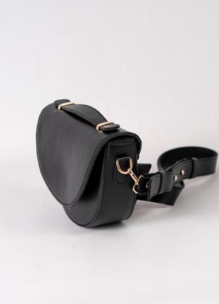 Жіноча сумка чорна сумка напівколо чорний клатч з гаманцем сумка 2в1 кросбоді2 фото