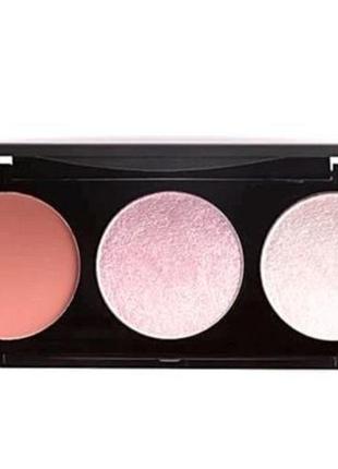 Палетка румян и хайлайтеров для лица focallure blush & highlight makeup palette 01 rose fairy, 10.5 г