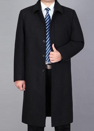 Чорне тепле вовняне довге пальто westbury1 фото