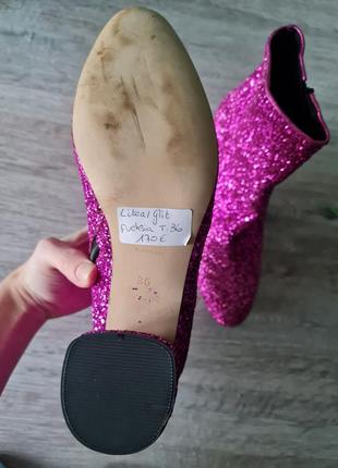 Ефектні гламурні блискучі чоботи cosmoparis рожеві  гліттер5 фото