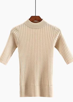 Трикотажный джемпер с укороченными рукавами