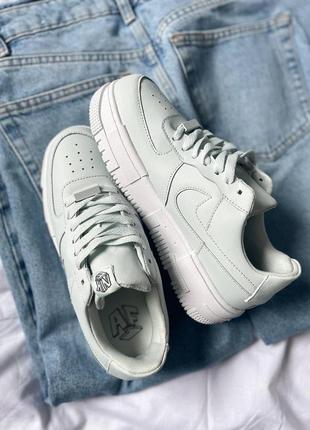Женские кожаные кроссовки nike air force 1 pixel"mint" #найк