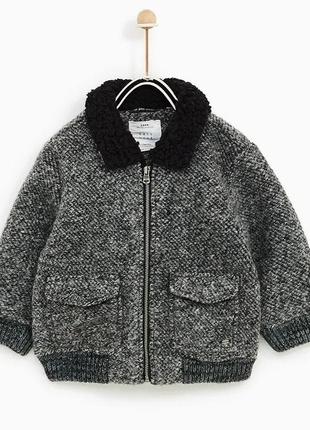 Теплая стильная демисезонная куртка курточка zara 2-3г.1 фото
