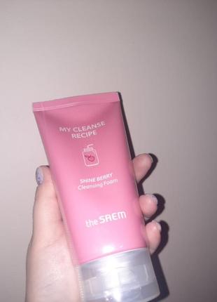 Пенка для умывания the saem my cleanse recipe shine berry cleansing foam, 150 мл1 фото