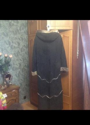 Натуральна дублянка чорна з нерпою