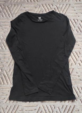 Черный лонгслив, футболка с длинным рукавом, базовая футболка