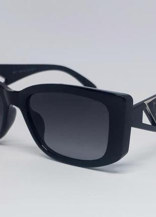Окуляри в стилі prada модні вузькі жінрчі сонцезахисні окуляри чорні з градіентом