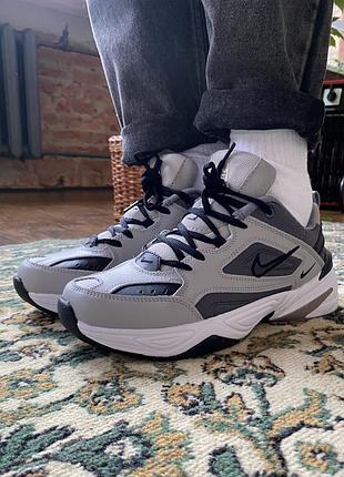 Кросівки чоловічі шкіряні найк сірого кольору