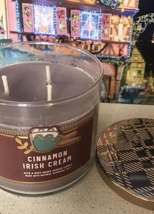 Свеча большая на 3 фителя cinnamon irish cream bath and body works