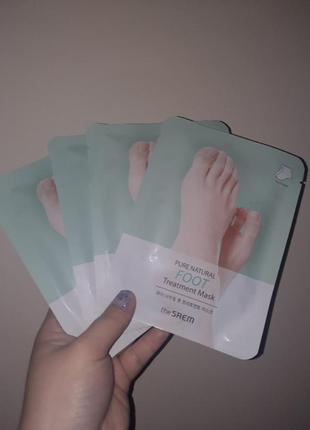 Маска-носочки для ног the saem pure natural foot treatment mask, 16 г
