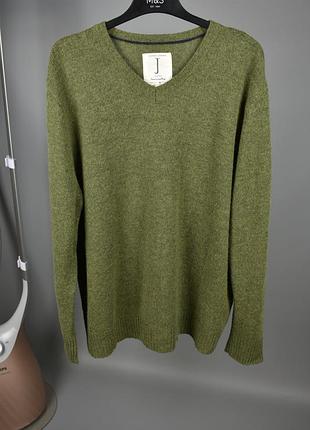 Jasper conran тонкий чоловічий вовняний светр зелений розмір xl