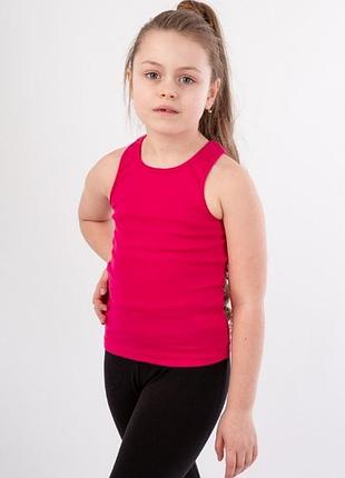 Майка для девочки красный 97% хлопок, 3% эластан вл022 2