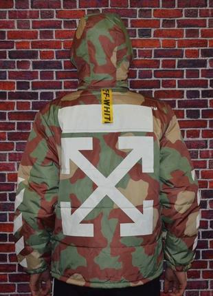 Зимняя куртка off white camo1 фото