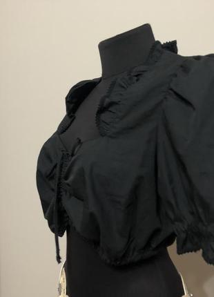 Винтажный черный фольк пивной фестиваль топ блузка на шнуровке country6 фото