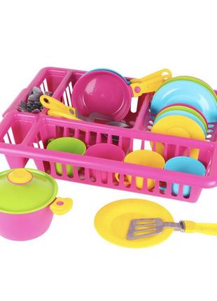Детский набор "кухонный набор" технок с подставкой для сушки,посудка