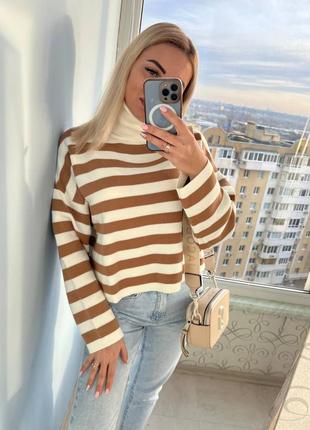 Смугастий светрик с високим горлом 💓