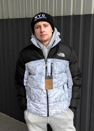 Пуховик the north face black/white