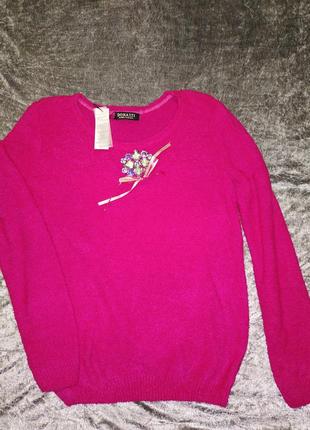 Жіночий светр малинового кольору1 фото