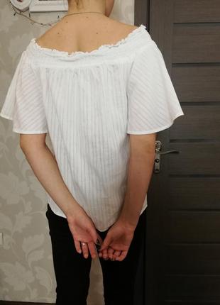 Фирменная блуза белая широкий рукав f&f3 фото