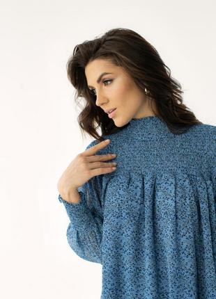 Шифоновое платье миди с воротником стойкой