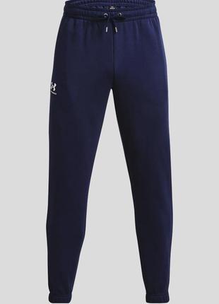 Мужские темно-синие спортивные штаны ua essential fleece jogger5 фото
