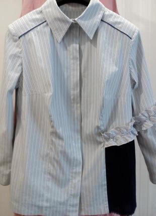 Стильнючая бавовняна блуза, декор асиметричні, 40 р, ид сост
