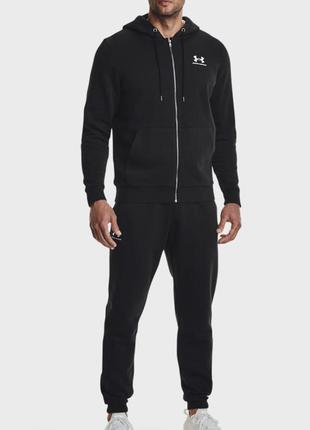 Under armour чоловічі чорні спортивні штани ua essential fleece jogger2 фото