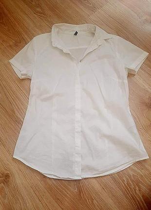 Белая легкая блуза с коротким рукавом