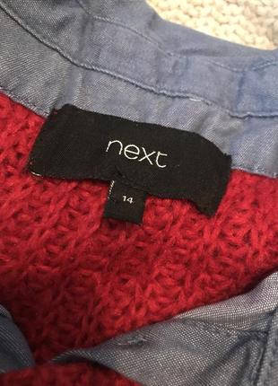 Красивый фирменный красный свитер 14 размера1 фото