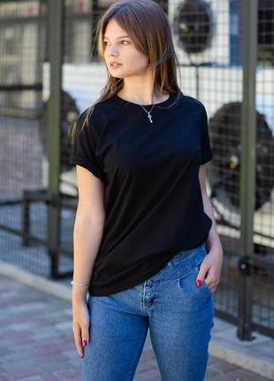 Футболка для жінок without базовая черная