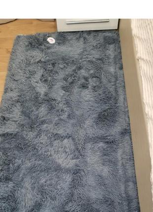 Килимок сірі з блакитним відливом. килимок для будинку в спальню. приліжкові килимки трава 90х200см2 фото