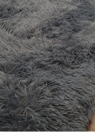 Килимок сірі з блакитним відливом. килимок для будинку в спальню. приліжкові килимки трава 90х200см4 фото