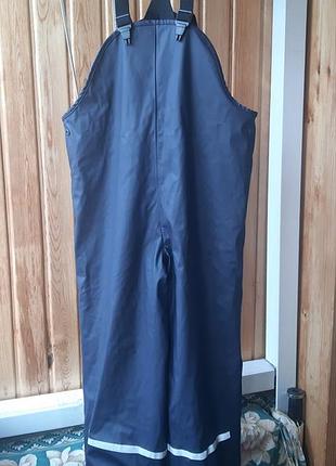 Детский дождевик комбинезон полукомбинезон зимний утепленный флис грязеприф брюки против дождя водонепроницаемые лыжные горнолыжные