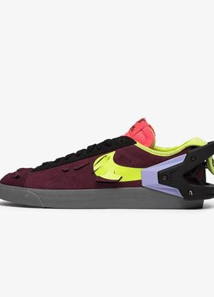 Кросівки кеди nike blazer low x acronym night maroon1 фото